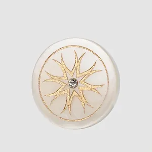 Luxury White Butterfly Shell Buttons Round Inlaid Rhinestone Starburst Pattern For Suit Shirt High-End Apparel Fasteners