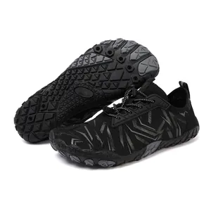 Professional black quick-dry water shoes for beach wading and snorkeling activities