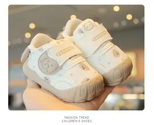Breathable mesh baby walking shoes with cute panda and cartoon prints