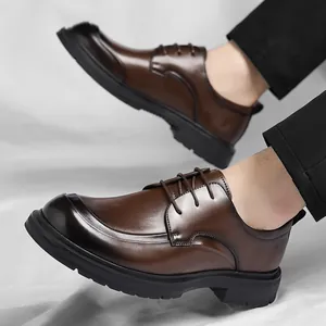 Sophisticated men's brown leather dress shoes for business or formal wedding events