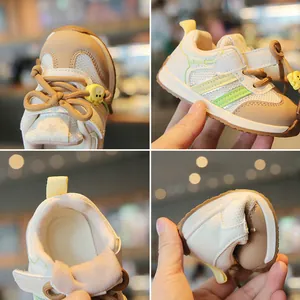 Breathable mesh toddler sneakers with soft flexible non-slip sole for boys and girls