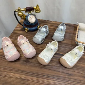 Collection of girls' floral lace princess sandals with breathable mesh and soft soles