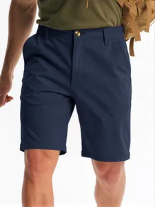 Detailansicht der schnell trocknenden Herren-Cargo-Shorts in Marineblau mit Gummibund