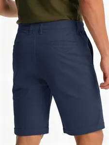 Rückansicht der schnell trocknenden marineblauen Herren-Golfshorts mit Taschendetails