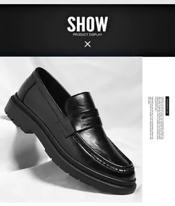 Nahaufnahme von schwarzen Herren-Loafers aus Leder mit praktischem Slipper-Design