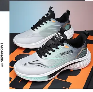 Chaussures de course légères et respirantes en maille pour hommes, dégradé blanc