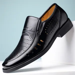 Herren Business Schuhe Regeneriertes Leder Atmungsaktiv Hohl Slip-on Loafer Casual Dress Schuhe Für Herren Büro