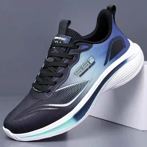 Chaussures de Course Ultra-légères pour Hommes Baskets en Maille Respirante Chaussures de Marche Sportives Printemps Semelle Souple