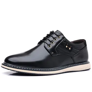 Klassische schwarze Herren-Freizeitschuhe aus Leder mit stilvollem Schnürdesign und Sohle