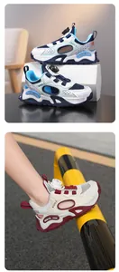 Breathable kids' sneakers featuring a convenient rotating dial buckle and mesh hollow design.