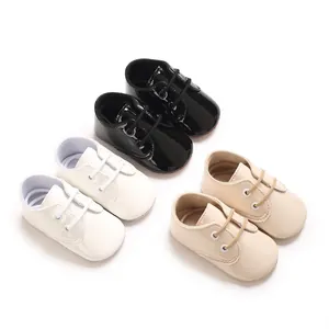 Scarpe Primi Passi per Neonati in PU Lucido Effetto Vernice Suola Morbida Antiscivolo Sneakers per Bambini e Bambine 0-18 Mesi