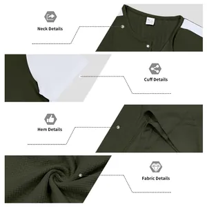 Vistas detalladas de la camiseta Henley de punto gofrado para hombre: cuello y puños.