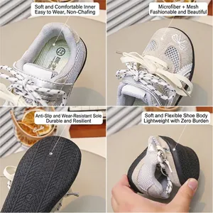 Ademende mesh sneakers voor meisjes met microvezel bovenwerk en zachte antislip rubberen zool