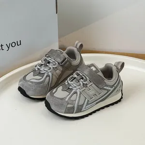Zapatillas Retro para Niños Otoño Nuevas Malla Transpirable Patchwork Niños Niñas Zapatos Deportivos Velcro Antideslizante Casual