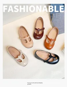 Collection of elegant girls' Mary Jane leather shoes featuring soft non-slip soles