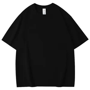 Detailed close-up view of a classic black short-sleeve men's t-shirt showing neck collar