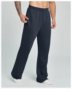 Detailansicht der dunkelblauen Micro-Flare-Sporthose für Herren für Fitness und Sport.