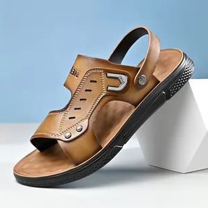 Sandalias de Playa de Microfibra para Hombre Suela Suave Antideslizante Zapatillas de Dos Usos Zapatos de Verano Informales al Aire Libre para Hombre Ligeros Transpirables