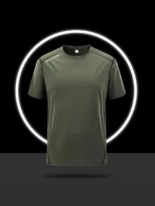 Men Quick Dry Sports T-Shirt European Size Breathable Fitness Running Short Sleeve Top Night Exercise Printed Graphic Tee
