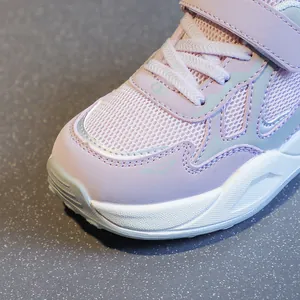 Breathable lavender girls' sports sneakers with soft sole for outdoor activities