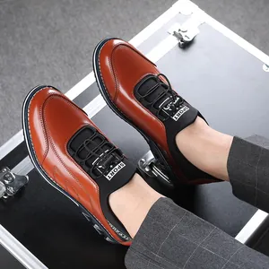 Men Casual PU Leather Shoes Round Toe Low Top Slip-on Fashion Board Shoes Plus Size Lightweight Abrasion Resistant Flat Walking Sneakers