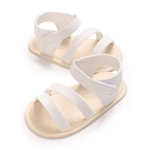 Weiche weiße Baby-Sandalen mit Klettverschluss für Sommer, geeignet für 0-1 Jahr
