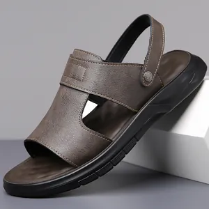 Ανδρικά Casual Σανδάλια Παραλίας Καλοκαιρινά Αντιολισθητικά Διπλής Χρήσης Παντόφλες από Μικροΐνες Δέρμα Παπούτσια Outdoor
