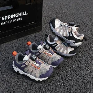 Kinder Outdoor Wanderschuhe Mesh Kunstleder Drehverschluss Atmungsaktiv Rutschfest Sport Sneaker Jungen Mädchen Frühling