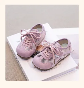 Breathable purple mesh sneakers for girls in a stylish lifestyle setting
