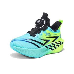 Atmungsaktive Jungen-Sportschuhe aus Mesh mit praktischem Drehverschluss in Blau-Grün