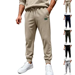Pantalones de Chándal Texturizzati de Peso Pesado para Hombre Estilo Americano Joggers Casuales Holgados