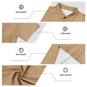 Details of men's distressed polo shirt showing neck, cuff, hem, and fabric texture