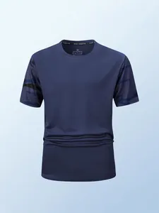 Heren Sport T-Shirt Sneldrogend Polyester Camouflage Korte Mouw Ronde Hals Top Voor Hardlopen Fitness Gym