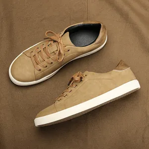 Zapatillas de Skate Casuales de Cuero PU para Hombre Zapatillas Planas de Moda Transpirables Ligeras de Punta Redonda Zapatos de Caminata Diaria para Hombre