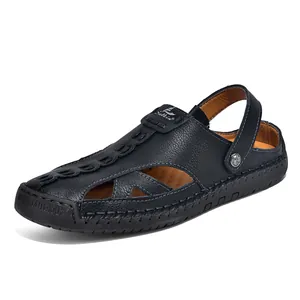 Strapazierfähige schwarze Herren-Outdoor-Sandalen mit atmungsaktivem Schuhdesign