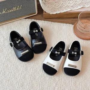Elegante Mary Jane Lederschuhe für Mädchen mit weicher Sohle und schicker Schleifenschnalle