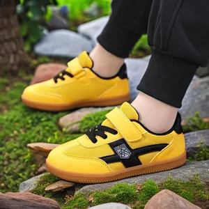 Baskets jaune vif pour enfants avec semelle souple confortable et style décontracté