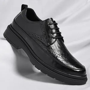 Herren Business Formelle Brogue Derby Schuhe Regeneriertes Leder Ausschnitt Atmungsaktiv Lässig Büro Oxford Schuhe für Sommer