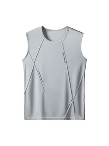 Men's Quick Dry Sport Tank Top Sleeveless Breathable Fitness Running Vest Patchwork Design Outdoor Gym Workout Apparel Top