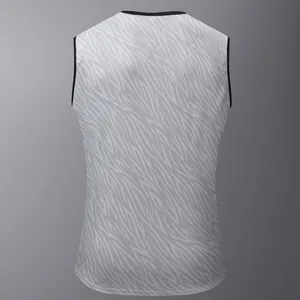 Rückansicht eines schnelltrocknenden ärmellosen Sport-Tanktops für Herren mit Zebramuster