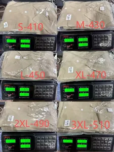 Weight comparison measurements for men's linen shirt and pants set sizes S to 3XL