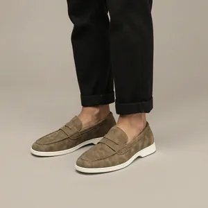 Mocassini Casual da Uomo in Stile Britannico Mocassini Penny Slip-on in PU Sintetico Scarpe Basse Traspiranti Comodi Mocassini