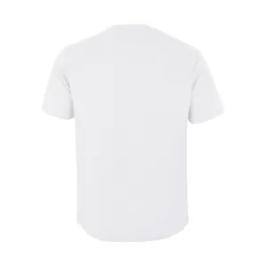 Vista posterior detallada de una camiseta deportiva blanca de secado rápido para hombre