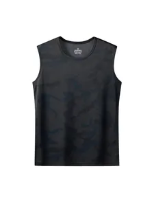 Men's dark camouflage quick-dry tank top for fitness, running and athletic sports