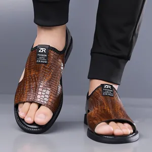 Heren sandalen grote maat krokodillen textuur antislip zachte zool zomer