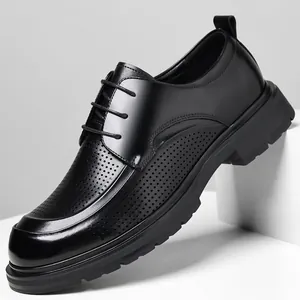 Herren Business Leder Anzugschuhe Regeneriertes Leder Schnürung Atmungsaktiv Perforiert Halbschuhe Formelle Hochzeit Oxford Schuhe Für Herren