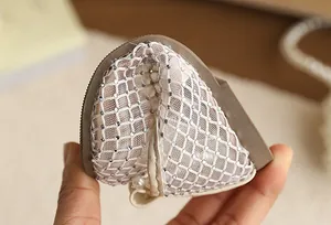 Flexible sole demonstration of girl's breathable rhinestone lace mesh flat sandal