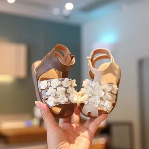 Sandalias de verano para niñas con flores y suela blanda antideslizante para bebés