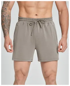Detail of breathable modal men's sports shorts with adjustable drawstring waistband
