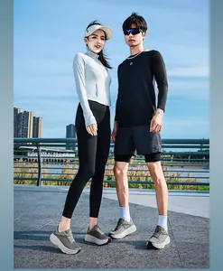 Breathable carbon plate running shoes for men and women in a scenic outdoor setting